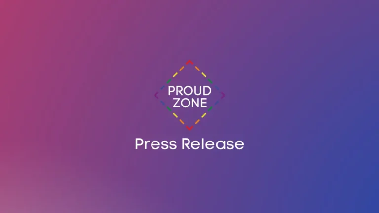 ProudZone Press Release – Official announcement banner with ProudZone logo on a gradient background.