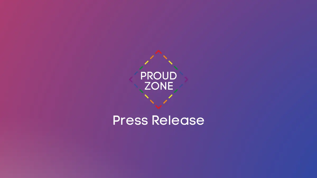 ProudZone Press Release – Official announcement banner with ProudZone logo on a gradient background.